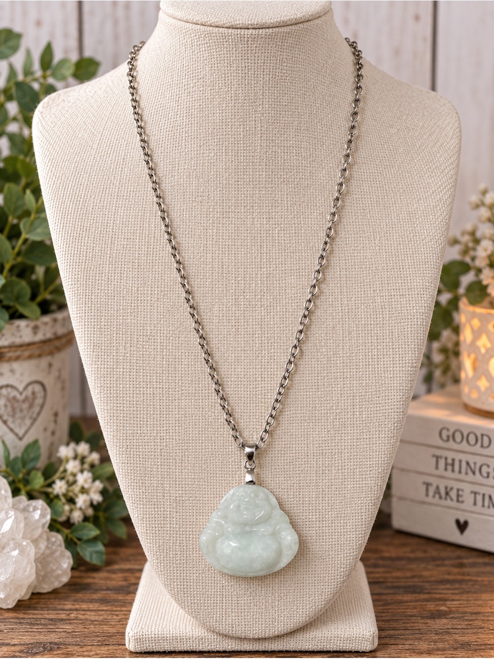 Buddha Stone Necklace EUC